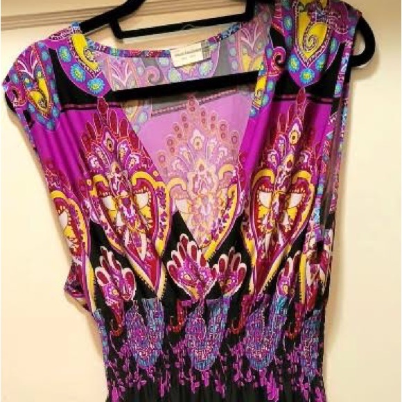 REDUCED!! Vibrant Black/Violet Spring/Summer/Fall/Winter Dress - Picture 1 of 4